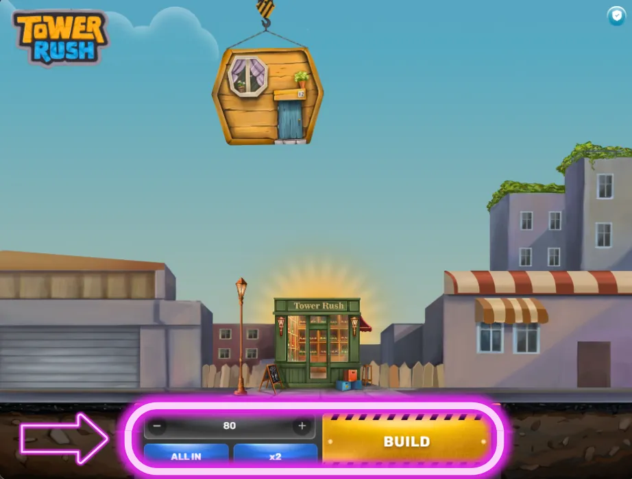 Scegli la puntata e premi Build